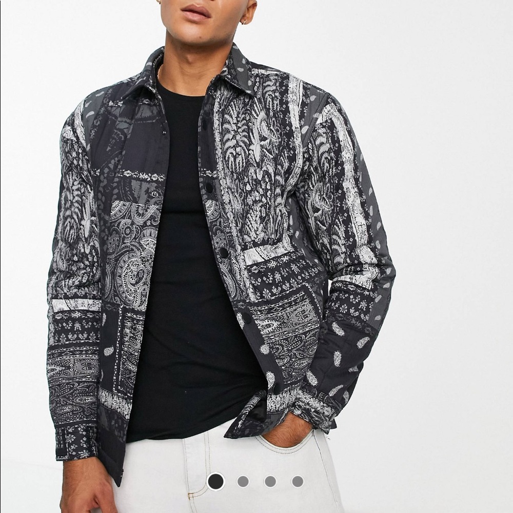 Topman Paisley Quilted Jacket